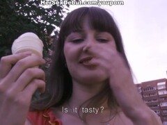 Rough fucking ending up with mouthful for brunette doll Thumb