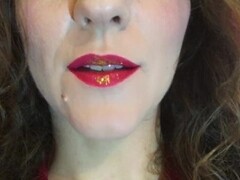 JOI, cum to my red-golden lips. Thumb