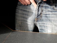 Jerking My Uncut Dick and Cumming Twice a Minute Apart In Jeans Thumb