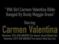 VNA Girl Carmen Valentina Dildo Banged By Busty Maggie Green Thumb