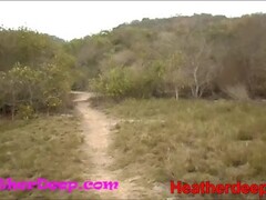 HD Heather Deep explores trail in jungle and get creamthroat in abandoned toilet.mp4 Thumb