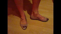beige old style ballet flats with silver caps, shoeplay by Isabelle-Sandrine Part 2 Thumb