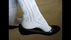 white socks and Castaluna ballet flats, shoeplay and dangling by Isabelle-Sandrine Thumb