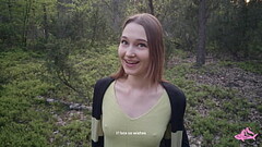 Sexy nymphomaniac in the forest made me cum in her mouth Thumb