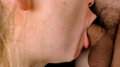 Close up Hot blonde gives a blowjob and gets cum in her mouth Thumb