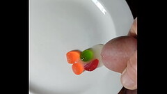 Cum on sweets and eating my own cum Thumb
