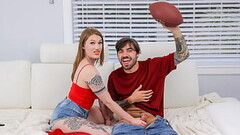 Stepsister Sucks Her Stepbrother'_s Cock While He Watches TV - Famlust Thumb